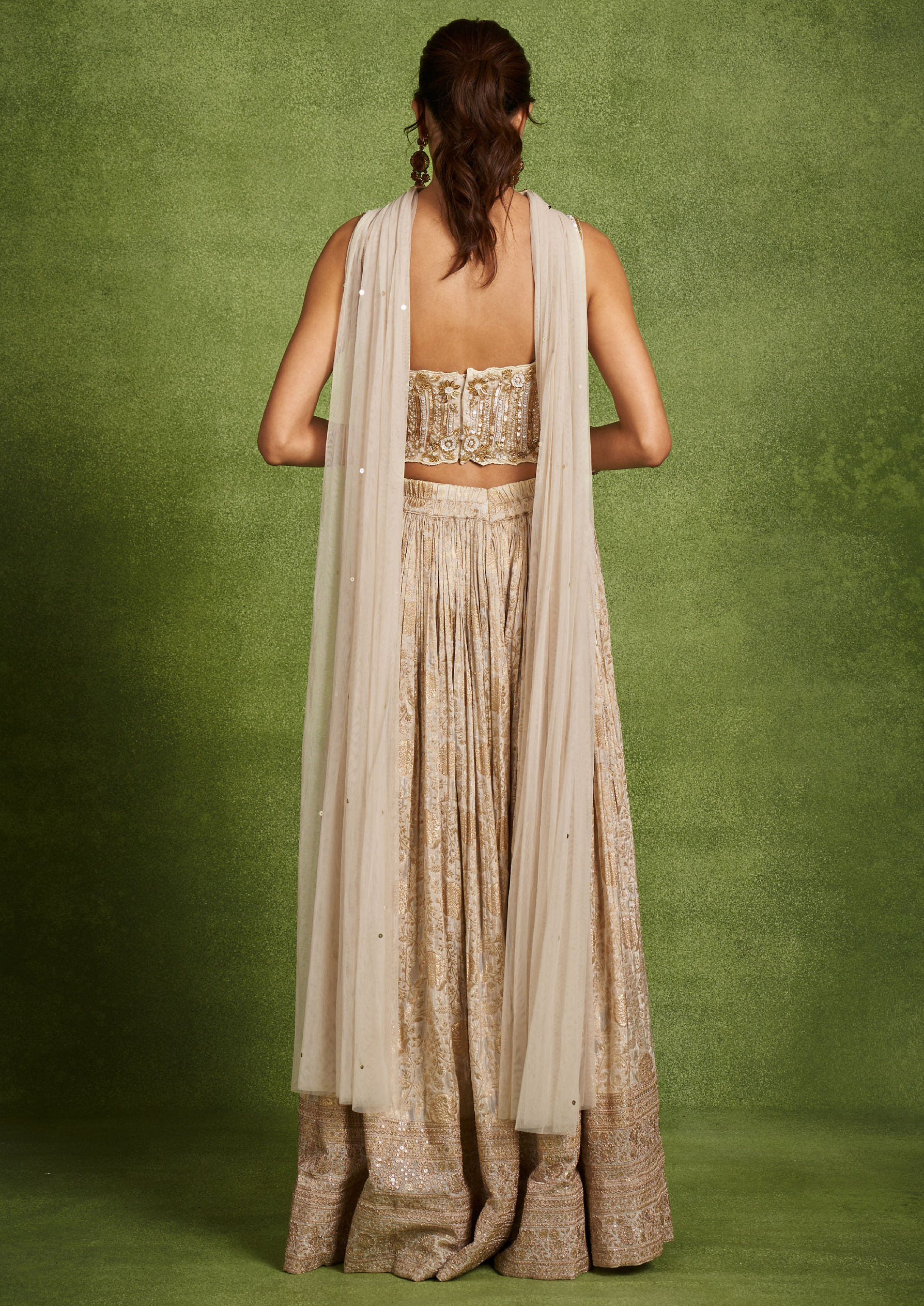 Twamev Women Cream Elegance Indo Western