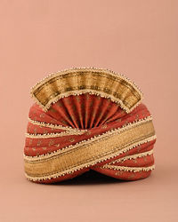 Manyavar Men Royal Red Buta Motif Safa