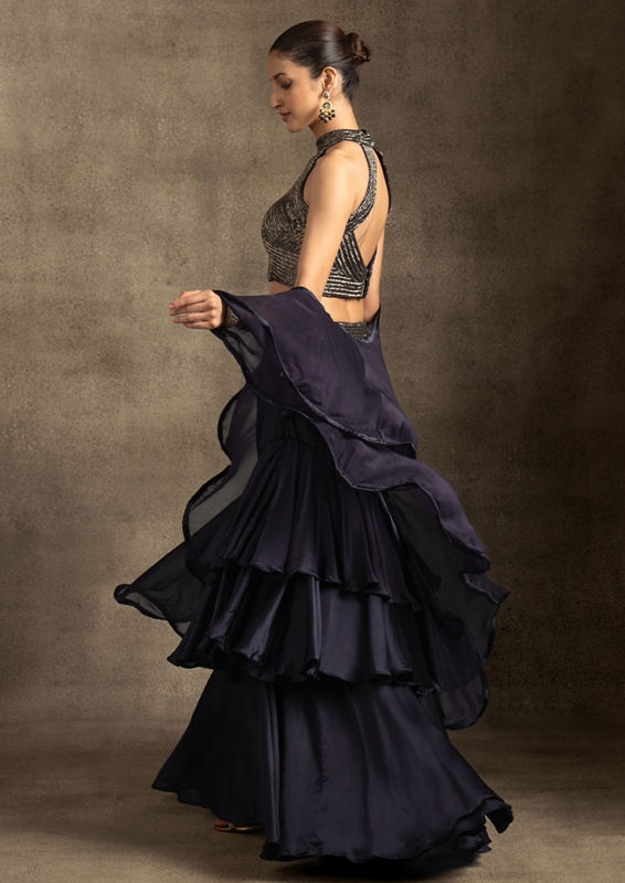 Twamev Women Elegant Indigo Blue Lehenga