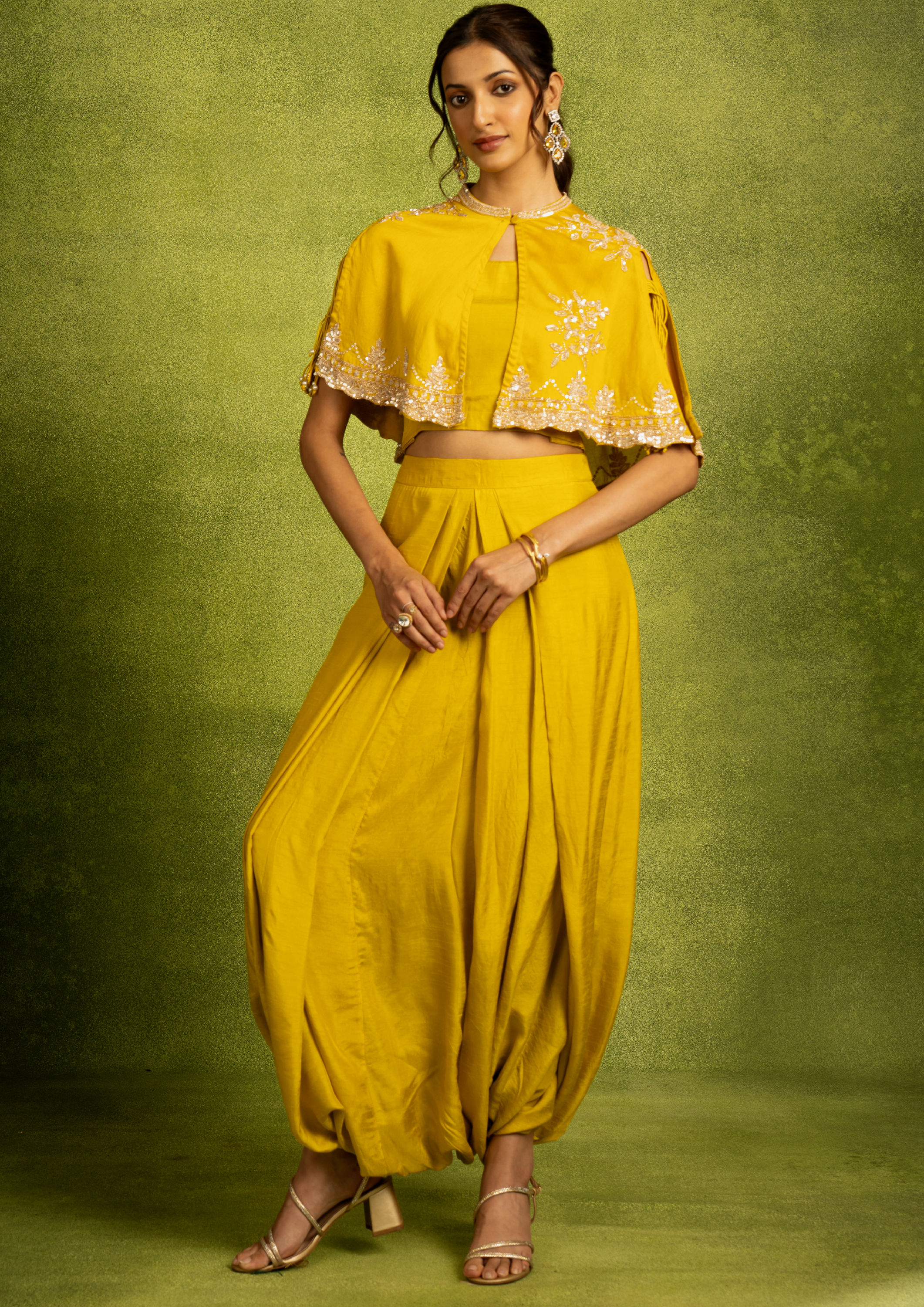 Twamev Women Emerald Ensemble Indo Western