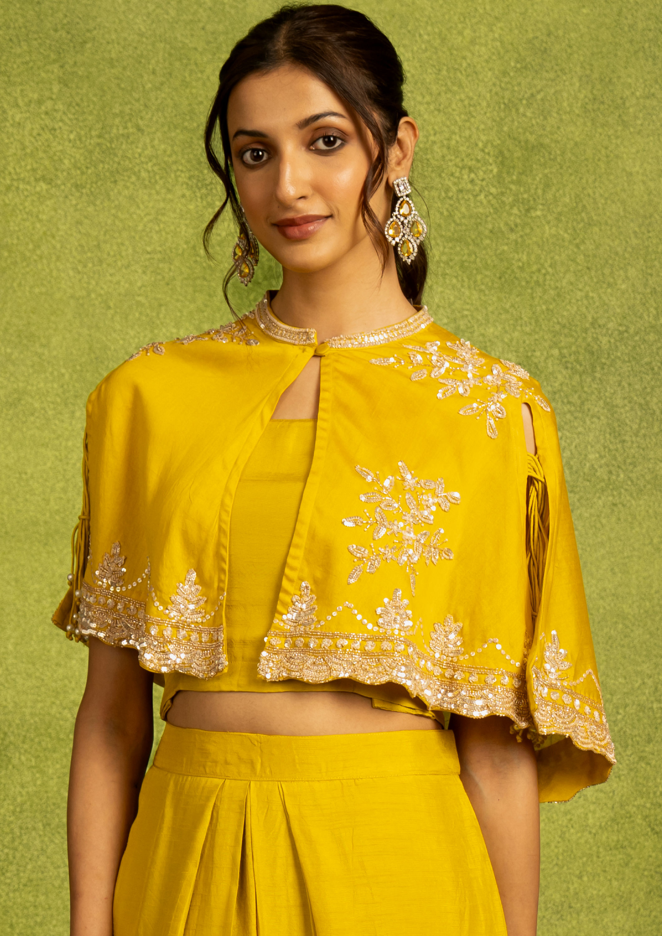 Twamev Women Emerald Ensemble Indo Western