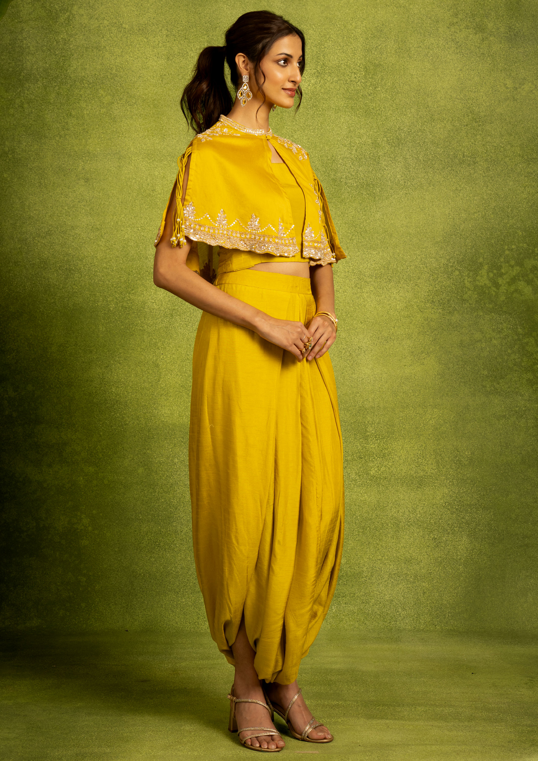 Twamev Women Emerald Ensemble Indo Western