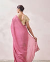 Mohey Women Pink Stone Embellished Saree