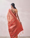 Mohey Women Cherry Peach Patterned Saree