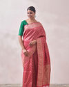 Rani Pink Patterned Saree