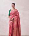 alt message - Mohey Women Rani Pink Patterned Saree image number 3