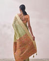 Mohey Women Light Green Zari Weaved Saree