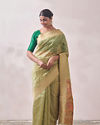 Mohey Women Classy Pista Patterned Saree