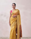 Turmeric Yellow Patterned Saree image number 0