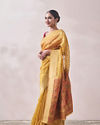 Turmeric Yellow Patterned Saree image number 3