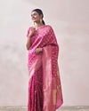Dark Pink Zari Weaved Saree image number 3
