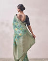 Mohey Women Sea Green Floral Print Saree
