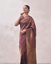 Berry Wine Patterned Saree image number 3