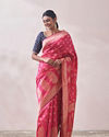 Splashy Pink Patterned Saree