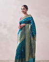 Mohey Women Turquoise Zari Weaved Saree