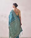 Mohey Women Teal Blue Patterned Saree