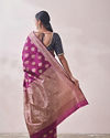 alt message - Mohey Women Deep Wine Patterned Saree image number 2