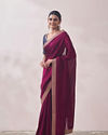 alt message - Mohey Women Deep Wine Patterned Saree image number 3