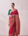 alt message - Mohey Women Rani Pink Patterned Saree image number 0