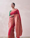 alt message - Mohey Women Rani Pink Patterned Saree image number 3