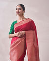 alt message - Mohey Women Rani Pink Patterned Saree image number 1