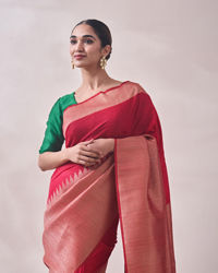 Mohey Women Rani Pink Patterned Saree