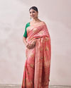 alt message - Mohey Women Light Pink Zari Weaved Saree image number 3