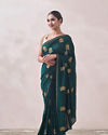 Mohey Women Bottle Green Patterned Saree image number 3