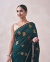 Mohey Women Bottle Green Patterned Saree image number 1