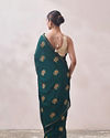 Mohey Women Bottle Green Patterned Saree image number 2