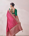 Rani Pink Zari Work Saree image number 2