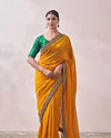 Mustard Yellow Saree with Contrast Border image number 0