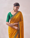 Mohey Women Mustard Yellow Saree with Contrast Border