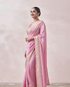 Mohey Women Aqua Pink Patterned Saree