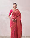 Rani Pink Patterned Saree