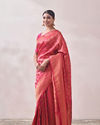 Rani Pink Patterned Saree image number 3