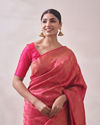 Rani Pink Patterned Saree image number 1