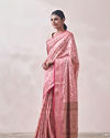 Mohey Women Light Pink Patterned Saree