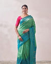 alt message - Mohey Women Light Green Booti Work Saree image number 0