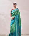 Light Green Booti Work Saree image number 3