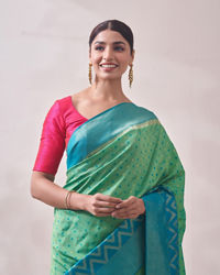 Mohey Women Light Green Booti Work Saree