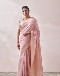 Mohey Women Light Pink Printed Saree