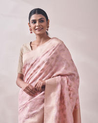 Mohey Women Light Pink Printed Saree