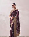 Mohey Women Wine Patterned Saree