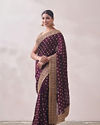 alt message - Mohey Women Wine Patterned Saree image number 3