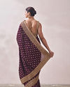 Mohey Women Wine Patterned Saree