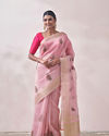 alt message - Mohey Women Light Pink Patterned Saree image number 0