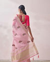 Mohey Women Light Pink Patterned Saree