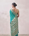 alt message - Mohey Women Rama Green Patterned Saree image number 2