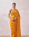 Mohey Women Mustard Yellow Patterned Saree image number 0